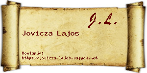 Jovicza Lajos névjegykártya